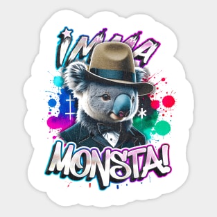 Imma Monsta! KOALA | Whitee | by Asarteon Sticker